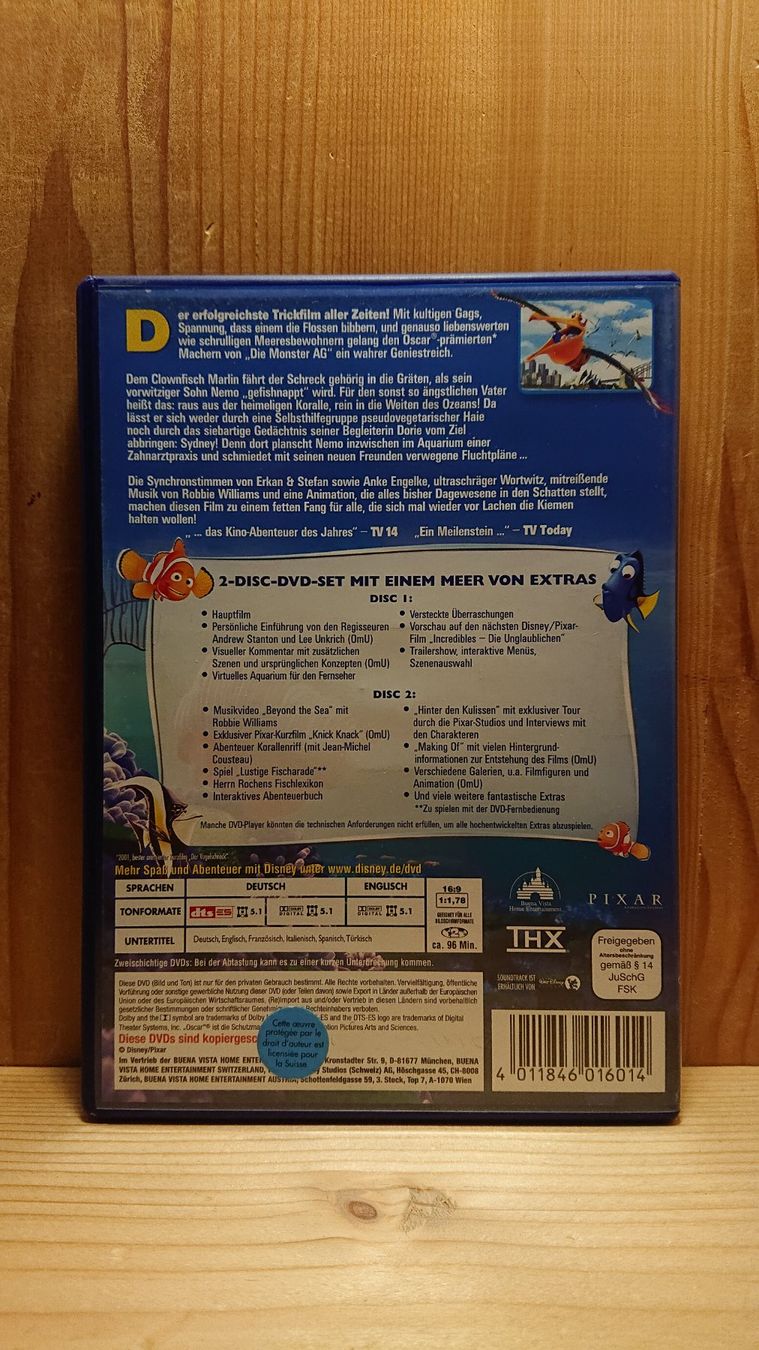 Tutti i DVDs: FINDET NEMO DVD Disney – Usato da Wilderswil venduto da Exebub 1