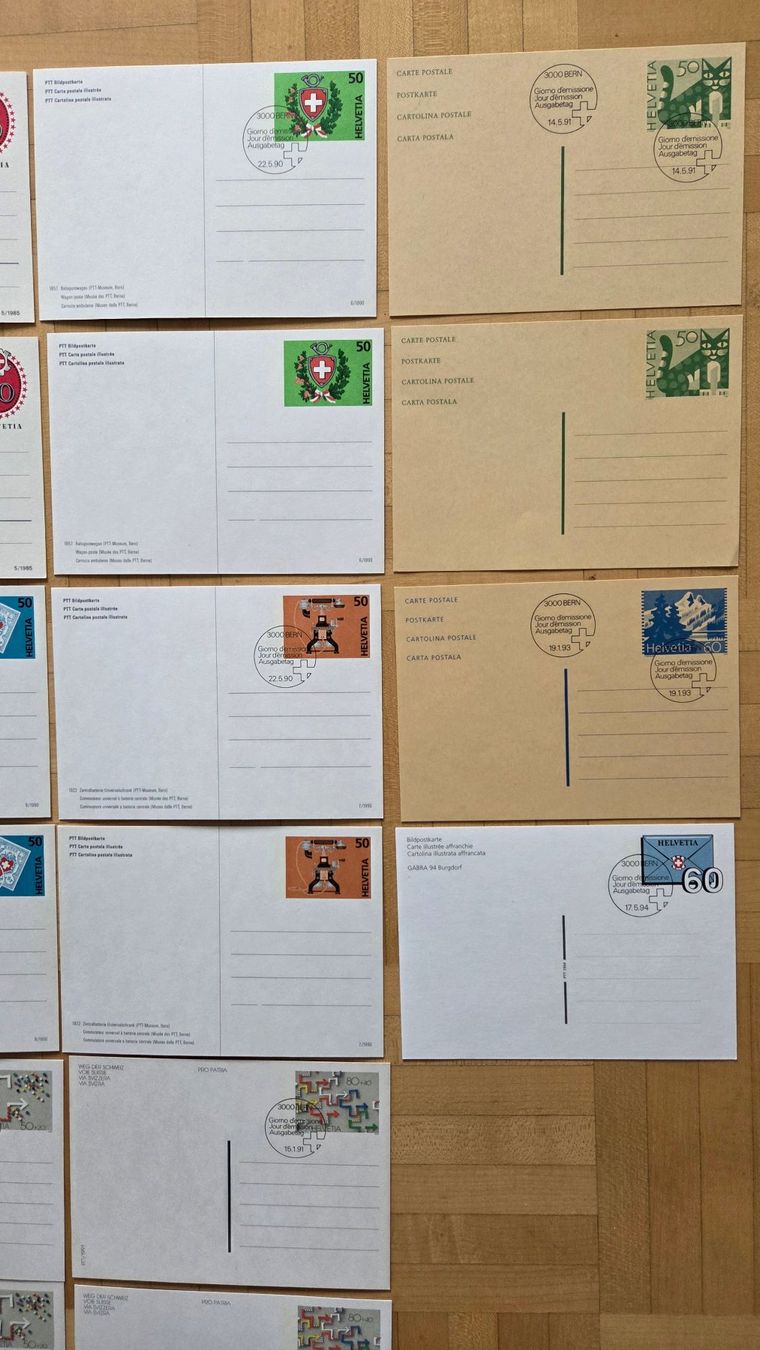 Alle Briefmarken: Diverse Postkarten Ganzsachen Schweiz – Gebraucht aus Muri b. Bern von Nydegg3 6