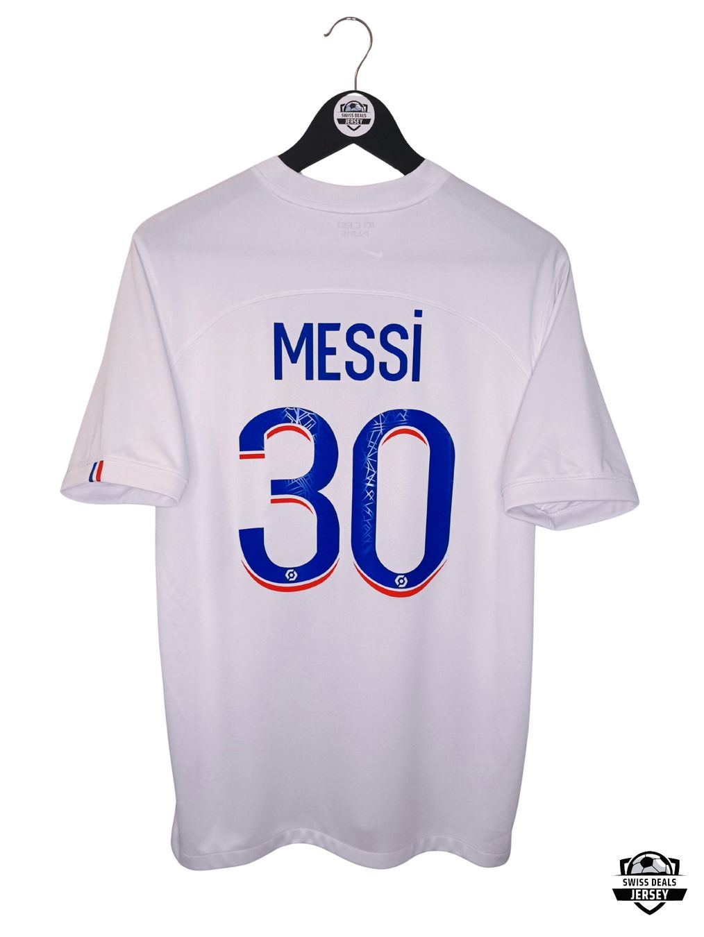 Nike Canottiere & Pantaloni: MESSI #10 Original PSG 2022-23 Third Trikot – Usato da St-Léonard venduto da SwissDealsJersey