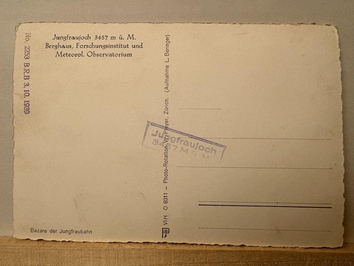 Cartoline postali: AK von Jungfraujoch – Usato da Rümlang venduto da Kartenpost1 1