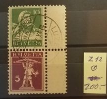 ST182) Z12, Tell Zusammenhängen sauber gestempelt Kt. 200.-