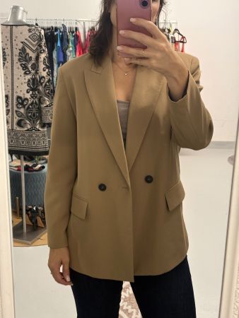 Zara Boyfirend Blazer zweireihig beige Gr. S
