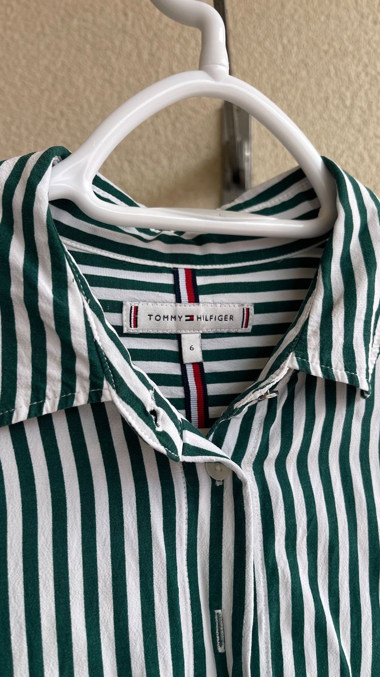 Tommy Hilfiger Camicette: Tommy Hilfiger Bluse grün/weiss Gr.6 – Usato da Arni AG venduto da sch_7rz9 1
