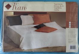 Karo Bettüberwurf / Tagesdecke, 220 x 220, dunkelgrau, neu