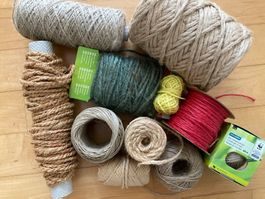 Basteln: Schnur-Sortiment, div. Naturfasern!