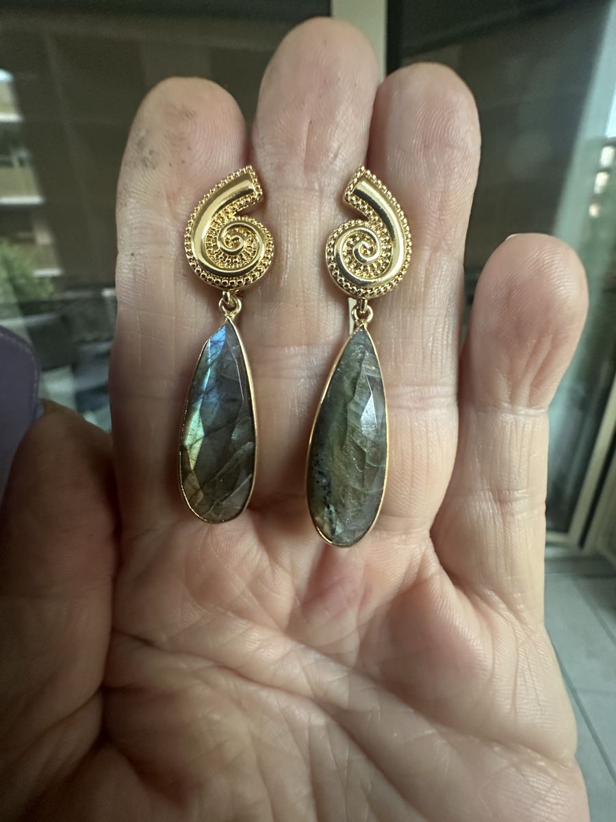Orecchini pendenti & Orecchini a lobo: Elegante  Ohrringe mit Labradorit-Edelstein, neu – Nuovo e nell'imballaggio originale da Kriens venduto da Hortensie6 1