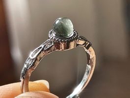 100 % echter Phantom-Quarz- Edelsteinring
