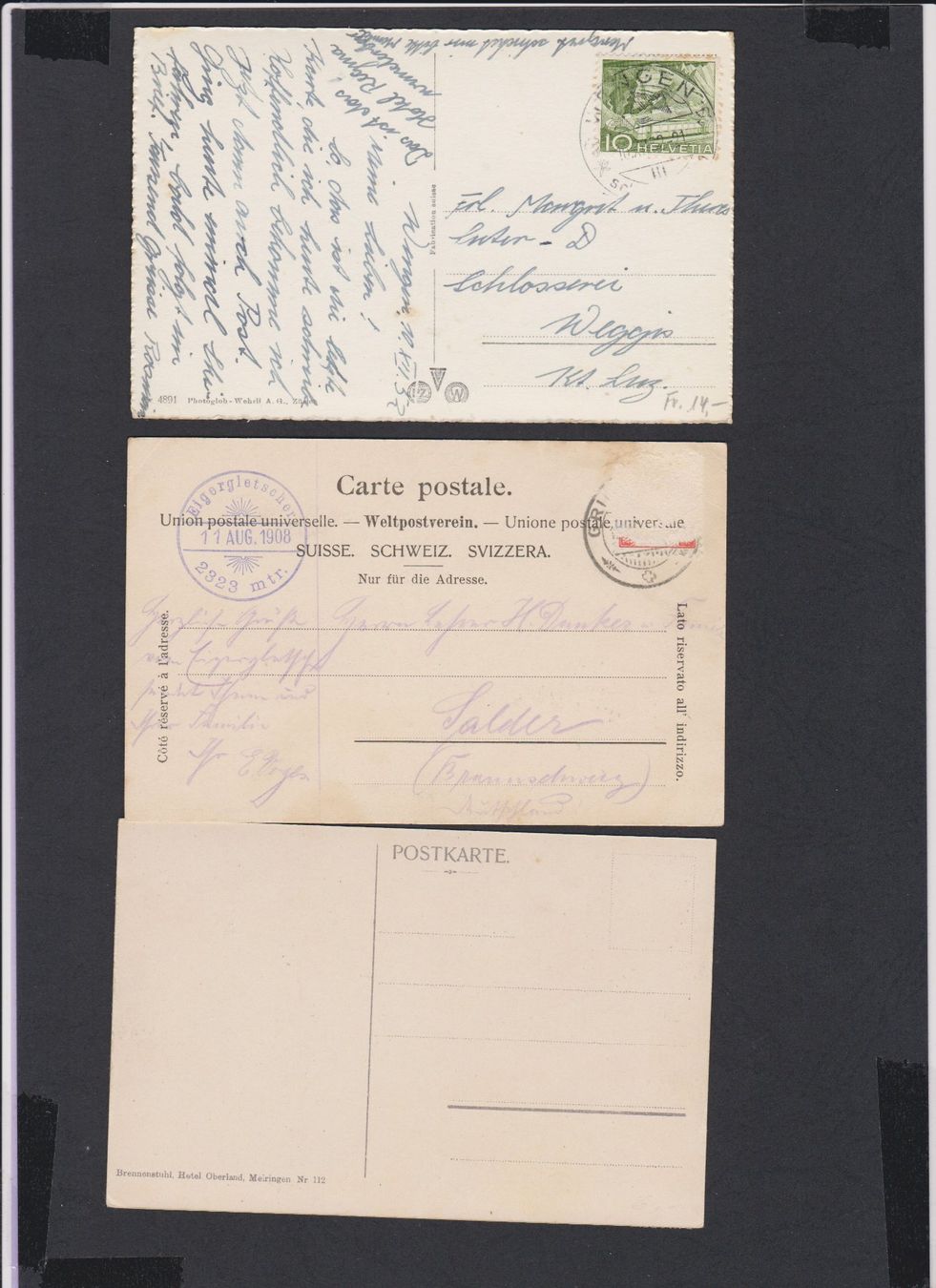 Cartoline postali: Jungfraubahn   -   7 alte Ansichtskarten – Usato da Vitznau venduto da Ropaku 1