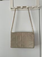 Elegante Vintage-Handtasche/Clutch mit Goldkette, Beige
