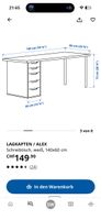Schreibtisch LAGKAPTEN / ALEX weiss 140x60 cm