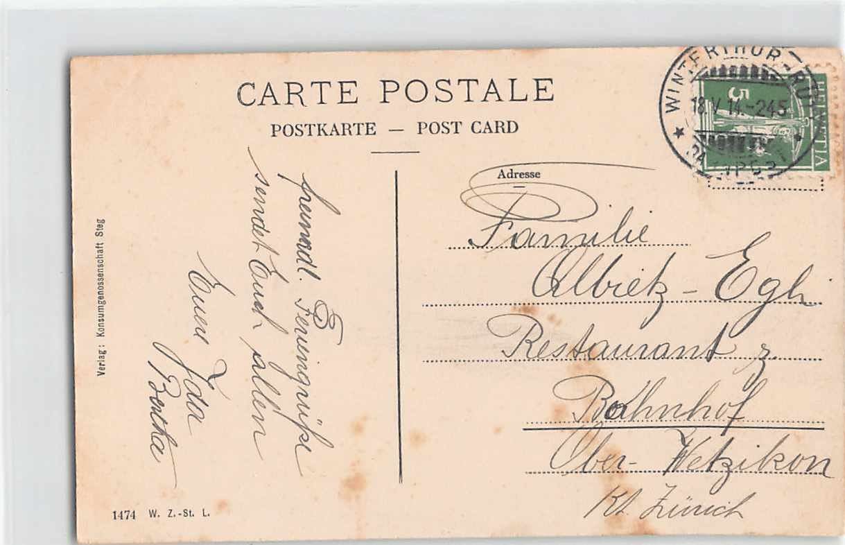 Cartes postales: GRUSS aus STEG ZH 1914 – D'occasion à Winterthur par SchatzchischtliWinti 1
