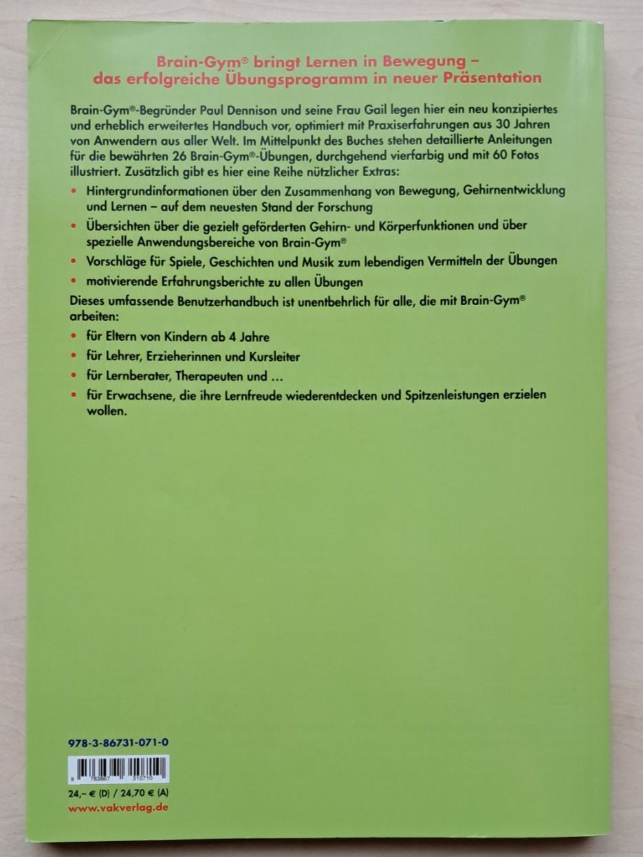 Livres: Brain-Gym Das Handbuch – Neuf (Voir description) à Kägiswil par cor_6j65 1