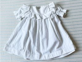 Babykleidchen Taufe VINTAGE 1940s Baumwolle weiss 6-12 M