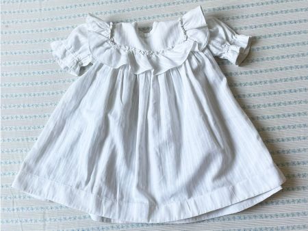 Babykleidchen Taufe VINTAGE 1940s Baumwolle weiss 6-12 M