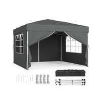 Faltpavillon 3 x 3 m für Garten und Feste mit 4 Seitenwänden