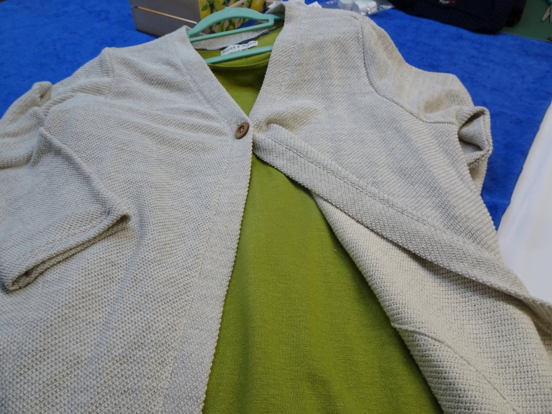 Ulla Popken Giacche: Jacke, helles Beige, Popkens 48/50 Perlmuster – Nuovo (secondo la descrizione) da Grüt (Gossau ZH) venduto da spitzig 8