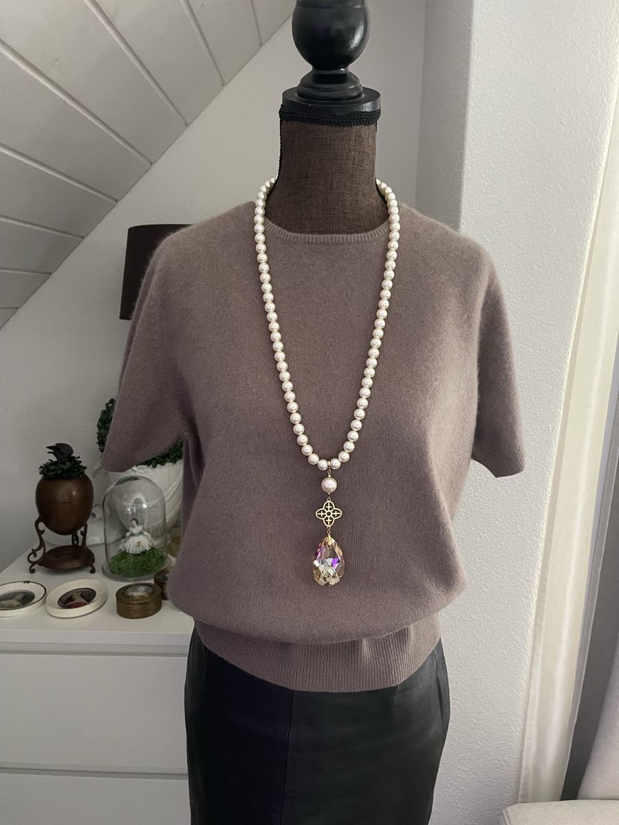 Maglioni & Felpe: Jean Jacques Benson | 100% Cashmere Kurzarm-Pullover | Taupe – Usato da Winkel venduto da KaschmirArt 8