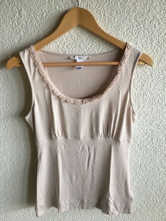 H&M Top, Gr.S, beige, Viskose