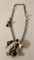 Collier chaîne argentée avec décorations florales - Chic