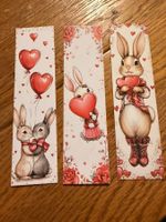 3x Lesezeichen-Buchzeichen- Hasenliebe