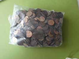Schweiz, Konvolut alte 1-Räppler 1375 g / ca. 915 Stück