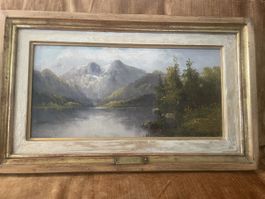 Gemälde L. Voigt Bergsee signiert 