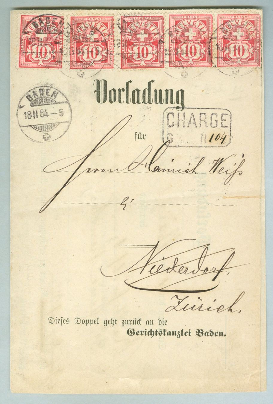 Tous les timbres: 1884 Schweiz Bedarfspost – D'occasion à Zürich par yago-rot