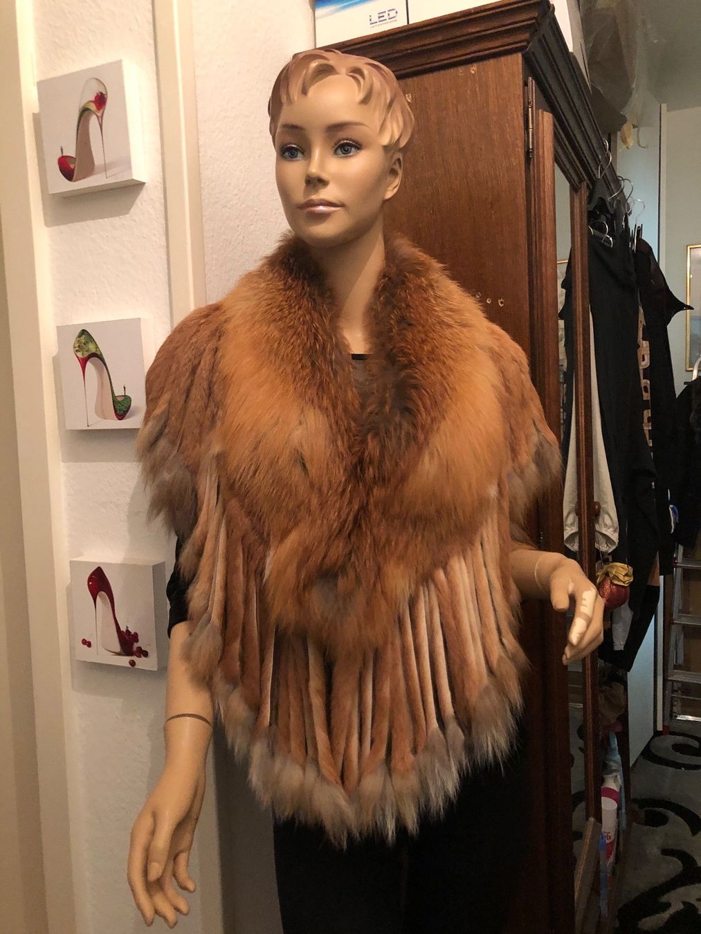 Altro in Moda donna: Poncho Cape Pelz Rotfuchs – Nuovo (secondo la descrizione) da Basel venduto da Ivana_4 8