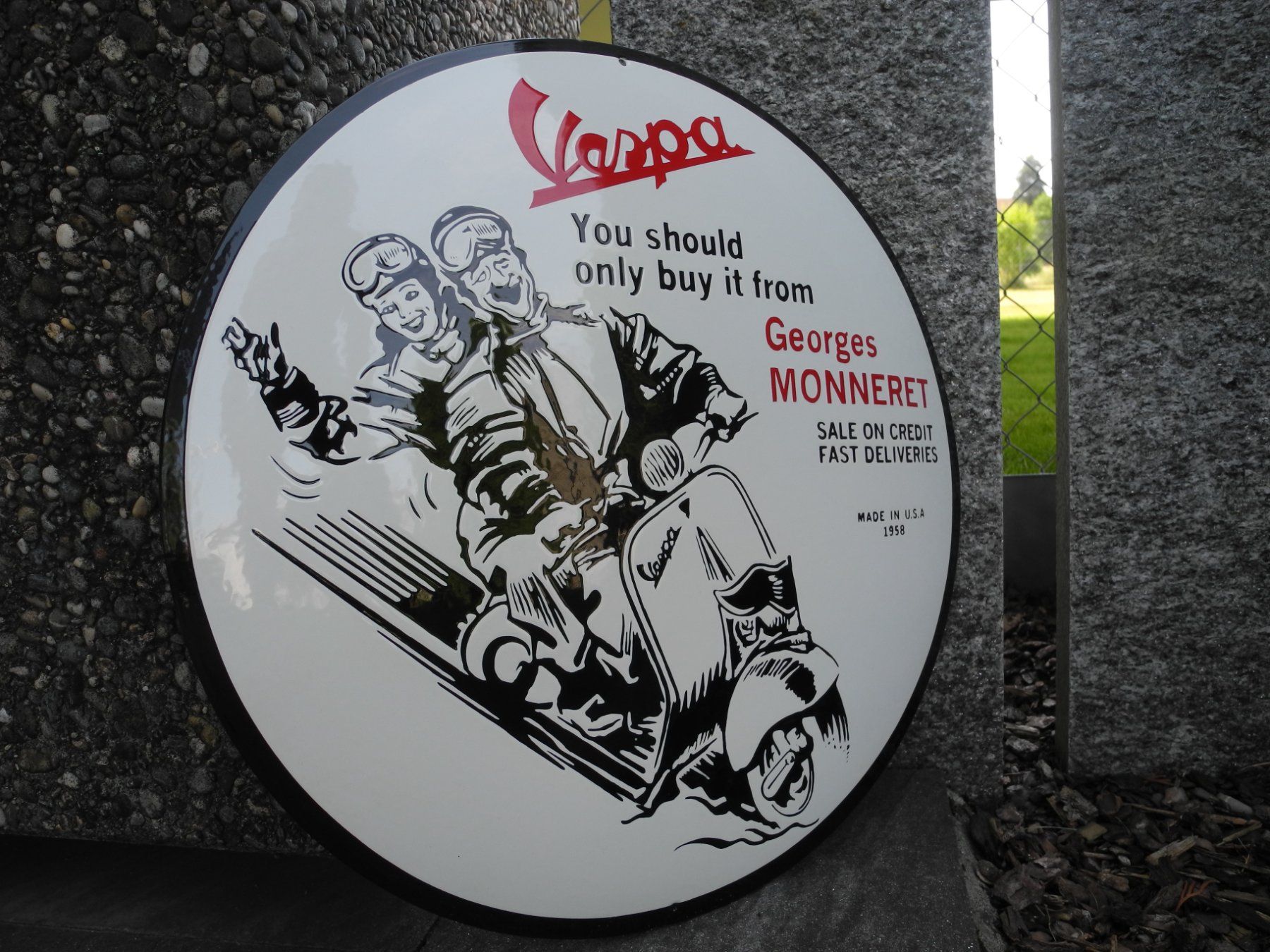 Vespa Ecriteaux: GROSSES VESPA EMAILSCHILD – Neuf (Voir description) à Reinach AG par Huckleberrysix 1