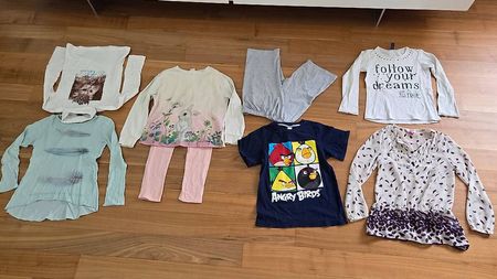 Gr. 122/128: Diverse Shirts & Langarm, Bluse, Pyjama, Leggin