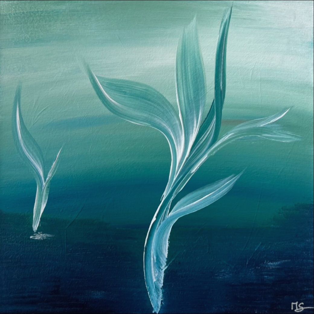 Dipinti: 40x40cm Bild grünblau "Stillness" – Nuovo e nell'imballaggio originale da Urdorf venduto da manuela4 1