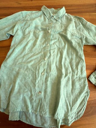 UNIQLO mintfarbende Leinenbluse/Leinenhemd Gr. XS