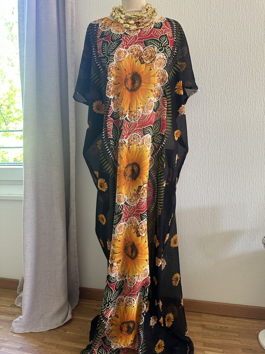 Vestiti: Robe Caftan long so 70´ s motif tournesol – Nuovo (secondo la descrizione) da Châtelaine venduto da Alexandra.jankowski 1