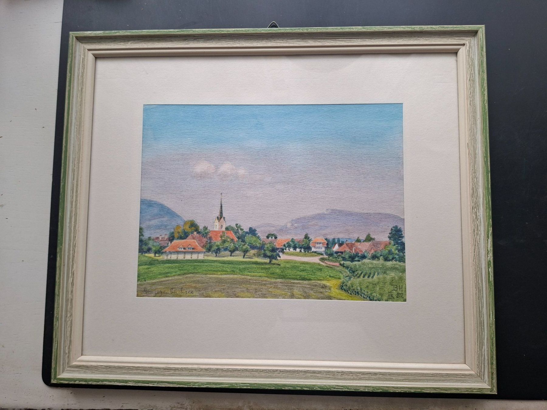 Gemälde: Bruno Hesse, Aquarell, Herzogenbuchsee, 1982 – Gebraucht aus Herzogenbuchsee von Herkules9
