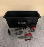 Probau Mörtelkasten, Baueimer, Glättekelle, Maurerhammer