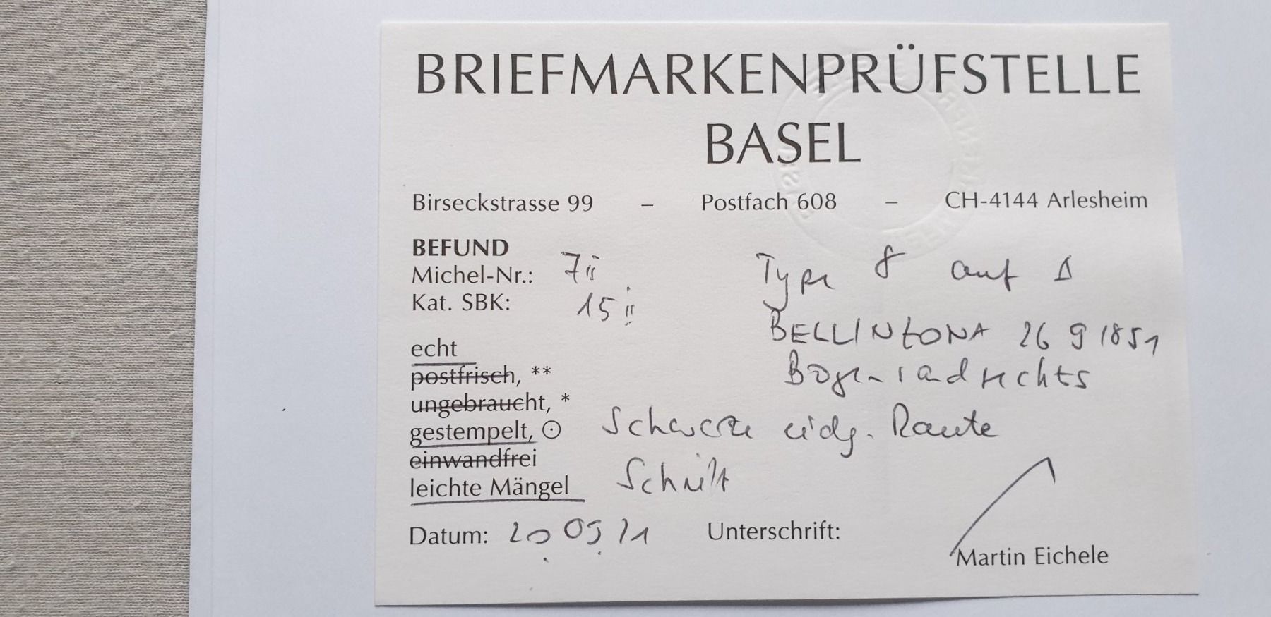 Tutti i francobolli: (321) Bundesmarken 1850 mit Attest – Usato da Schwarzhäusern venduto da Inot3 5