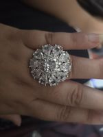 Silbering mit 11 Moissanite gr. 58 S925