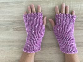 Handwärmer aus Wolle handgestrickt