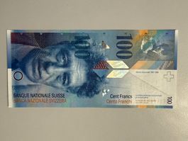 Schweizer Banknote 100 Franken / ungefaltet