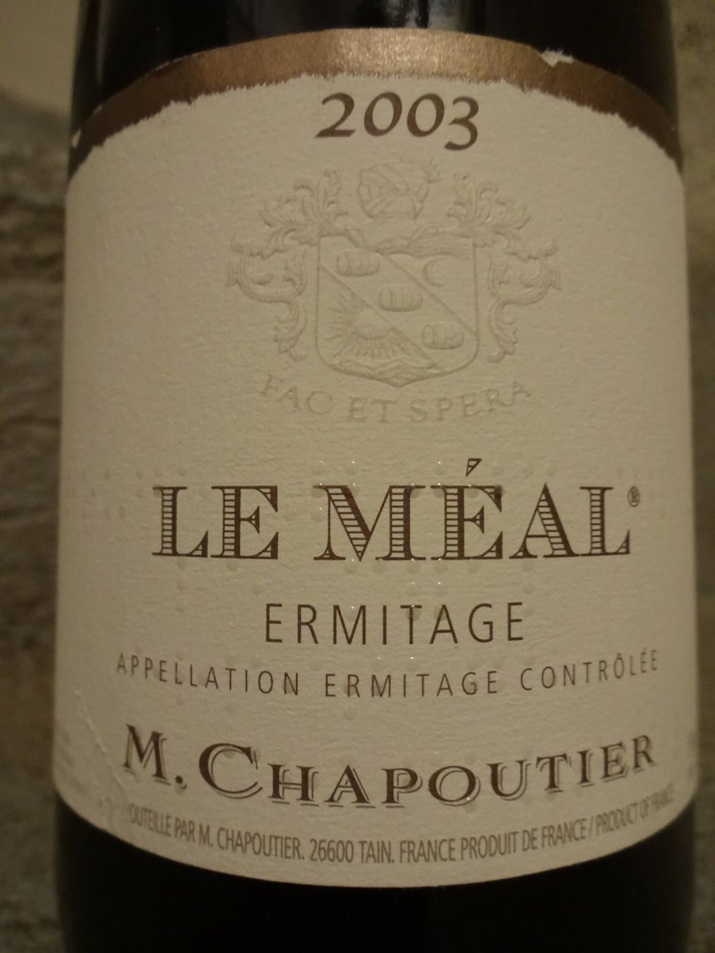 Vino: 99 PP  -  Chapoutier  "Le Meal"  2003 – Nuovo (secondo la descrizione) da Cham venduto da mktreasure 1
