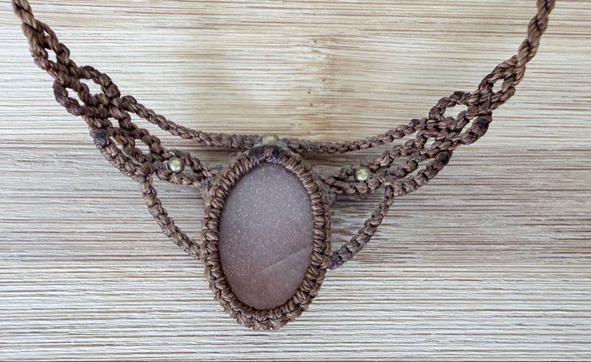 Ketten: Collier macramé pierre de l rose neuf  – Neu (gemäss Beschreibung) aus Courgevaux von auxtrouvailles 2