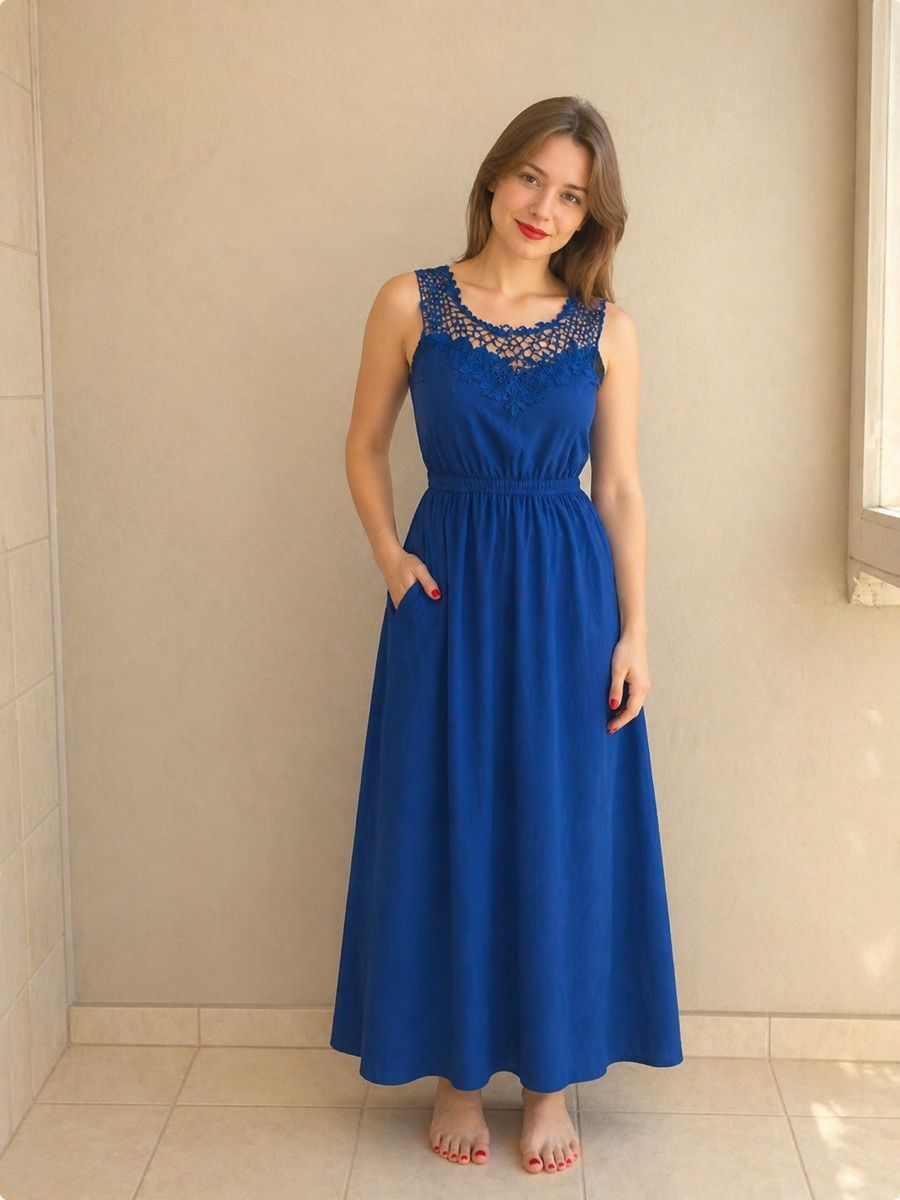 Vestiti: Blaues Damen-Maxikleid, Grösse S – Usato da Bretzwil venduto da Olga_KroXa