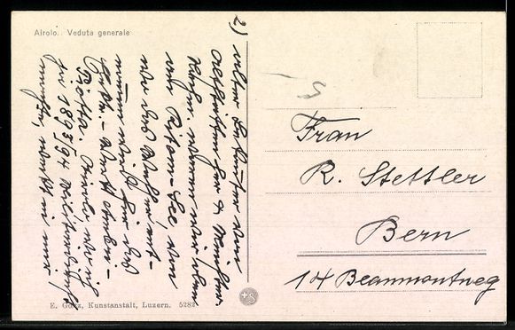Cartoline postali: AK Airolo, Veduta generale – Usato da Berlin venduto da bartko-reher 1