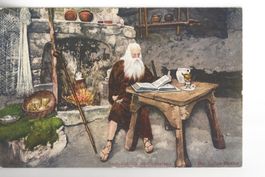 Beatushöhlen  an Thunersee, der Heilige Beatus mit Bibel