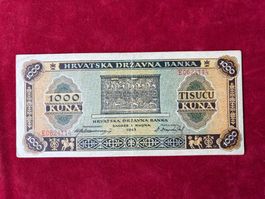 CROATIA - 1000 Kuna 1. Rujna 1943 - Sehr Schön / Très Beau