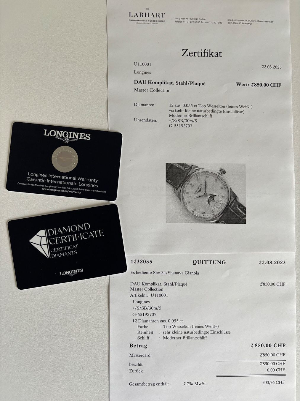 Longines Uhren: LONGINES Master Collection Moonphase – Neu (gemäss Beschreibung) aus Berneck von Adviser 7