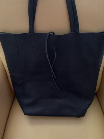 Sac cuir bleu foncé