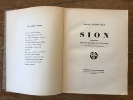 Rare livre Maurice Zermatten Sion capitale aristocratique …