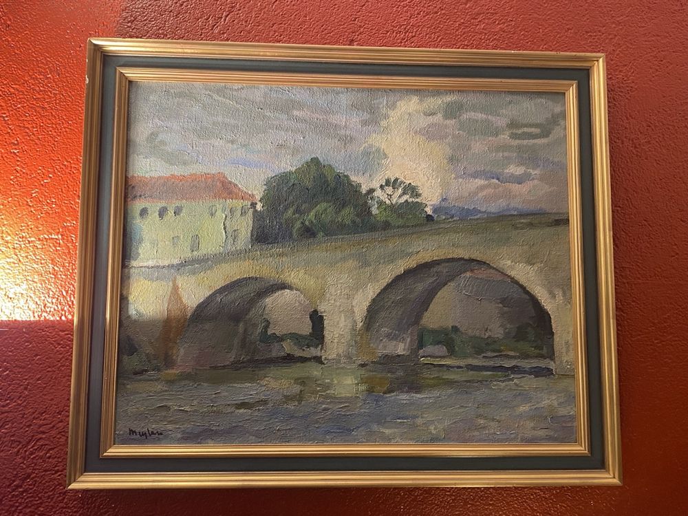 Tableau Peinture à L'huile Sur Carton - Signé XXème Siècle - à Identifier - œuvre D'art Vintage