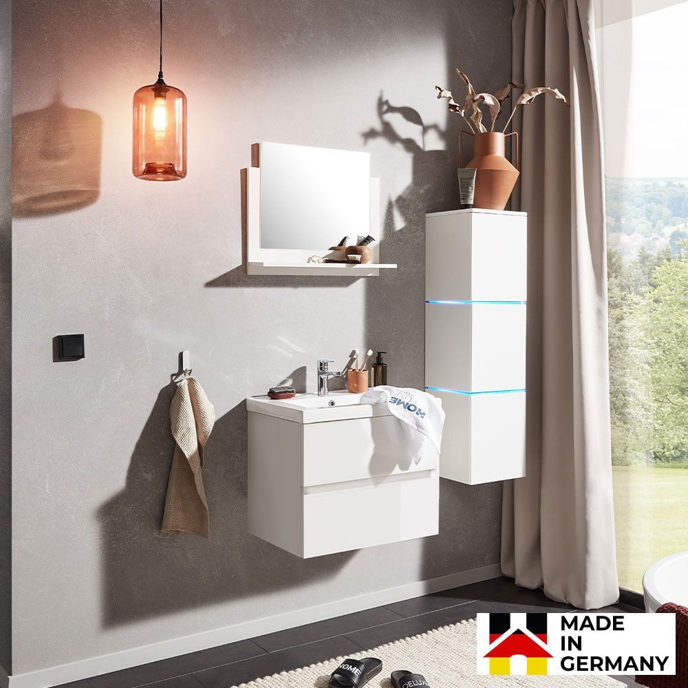 Mobili per bagno: LED Badmöbel WANGEN Deluxe - L Weiss – Nuovo e nell'imballaggio originale da Wallenwil venduto da toesstal-vertrieb